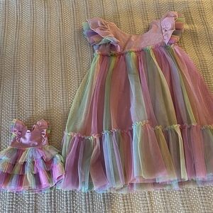 EUC American Girl Doll & Girl matching dress set